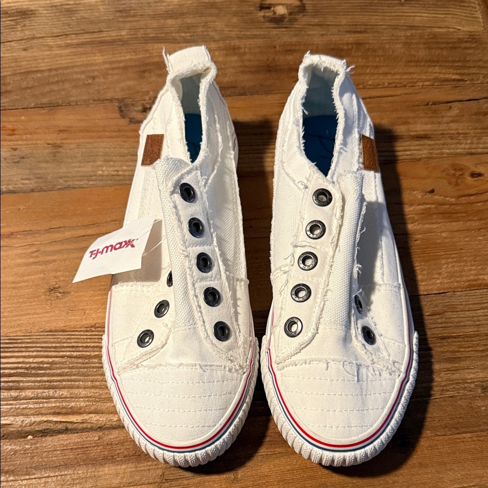 Blowfish White Slip-On Wedges
